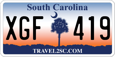 SC license plate XGF419