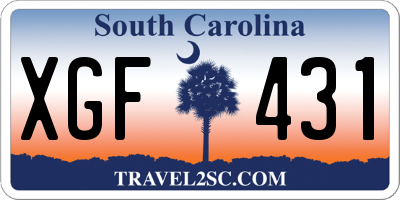 SC license plate XGF431