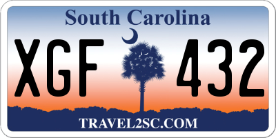 SC license plate XGF432