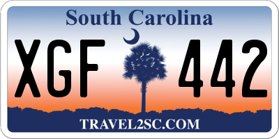 SC license plate XGF442