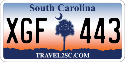 SC license plate XGF443