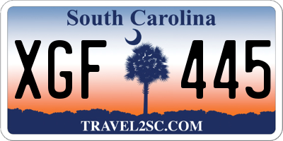 SC license plate XGF445
