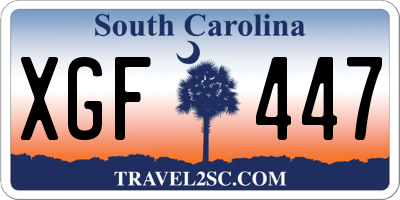 SC license plate XGF447