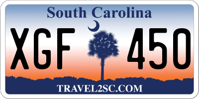 SC license plate XGF450