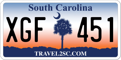 SC license plate XGF451