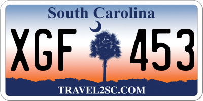 SC license plate XGF453