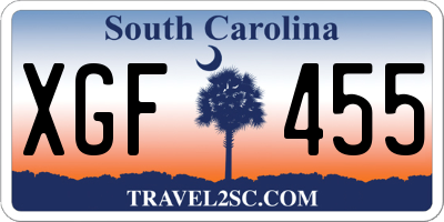 SC license plate XGF455