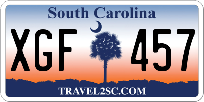 SC license plate XGF457
