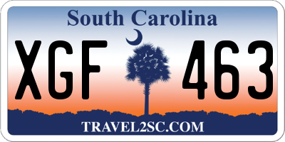 SC license plate XGF463