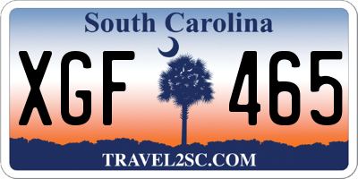 SC license plate XGF465