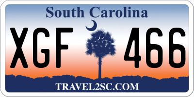 SC license plate XGF466