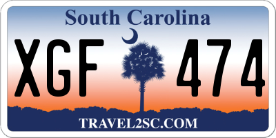 SC license plate XGF474