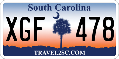 SC license plate XGF478