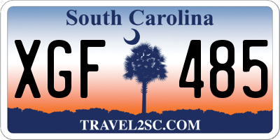 SC license plate XGF485