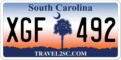 SC license plate XGF492