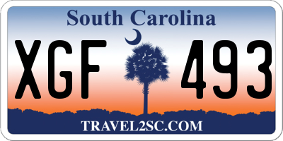 SC license plate XGF493