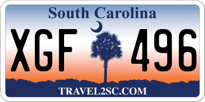 SC license plate XGF496