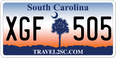 SC license plate XGF505