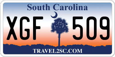 SC license plate XGF509