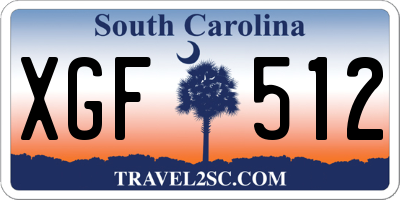 SC license plate XGF512