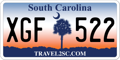 SC license plate XGF522