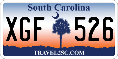 SC license plate XGF526