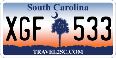 SC license plate XGF533