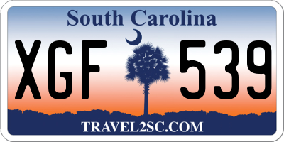 SC license plate XGF539