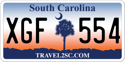 SC license plate XGF554