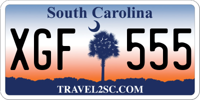SC license plate XGF555