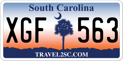 SC license plate XGF563