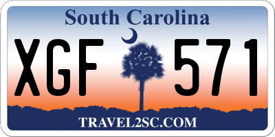 SC license plate XGF571