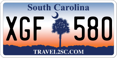 SC license plate XGF580