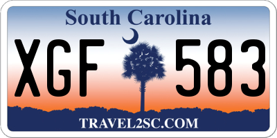 SC license plate XGF583