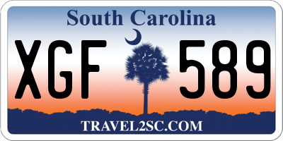 SC license plate XGF589