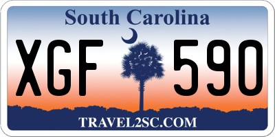 SC license plate XGF590
