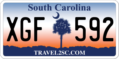 SC license plate XGF592