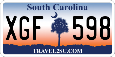 SC license plate XGF598