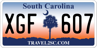 SC license plate XGF607
