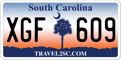 SC license plate XGF609