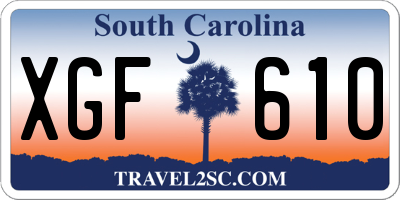 SC license plate XGF610