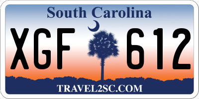 SC license plate XGF612