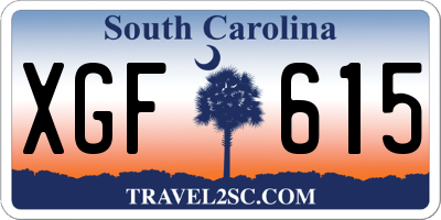 SC license plate XGF615