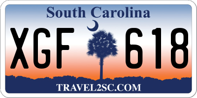 SC license plate XGF618