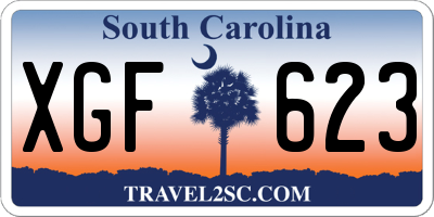 SC license plate XGF623