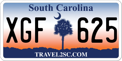SC license plate XGF625