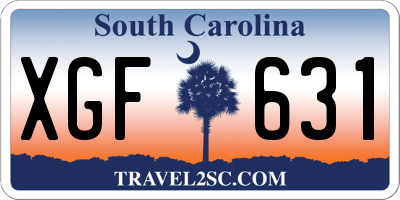 SC license plate XGF631