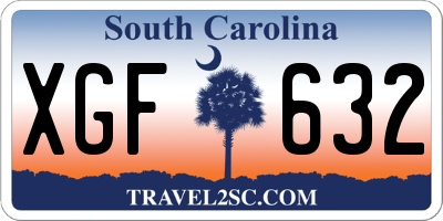 SC license plate XGF632