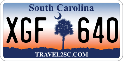 SC license plate XGF640