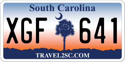 SC license plate XGF641